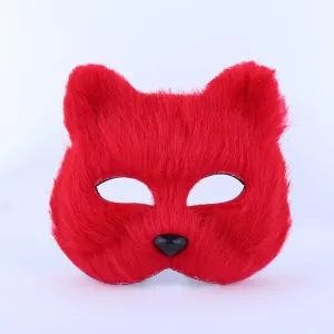 Mask Cosplay Costume Accessory for Halloween Carnival Masquerade (Red) LUOEM Hallween Animal symbol enterprise Mask Fox Mask Half Face Animal 