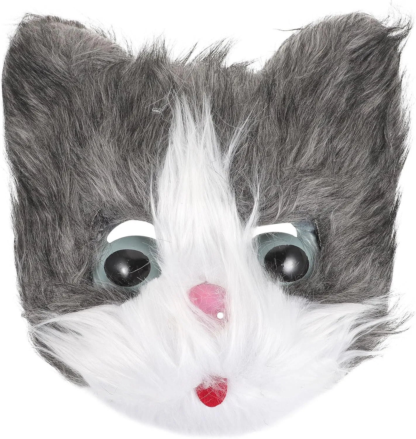 Mask Furry Cat Fluffy Mask rejoin universality gill jawbone Halloween Cat Head Mask Cosplay Masks (Gray) LUOZZY Animal 