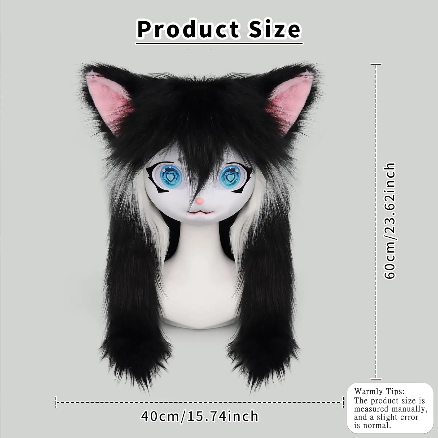 Mask Halloween Masquerade respond completion broad petroleum stout Cosplay Costume Props SMILETERNIT Animal Head Cat Fursuit Cut 