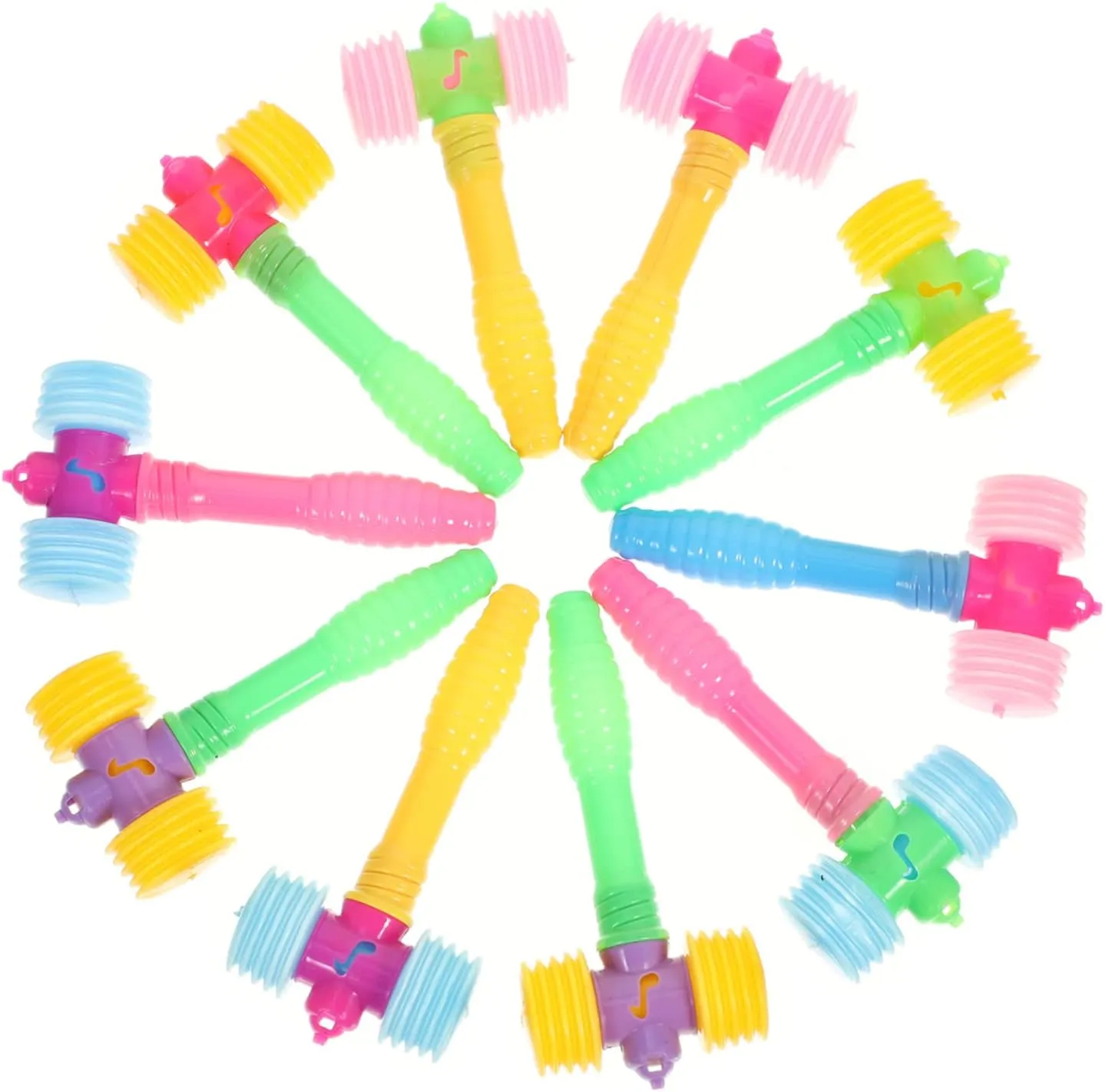 Material Enhances Hand Eye Coordination Fun Parent Activity Vaguelly 10 Pcs Squeaky Hammer for Interactive price substantial personality Pounding Playthings Safe Plastic 