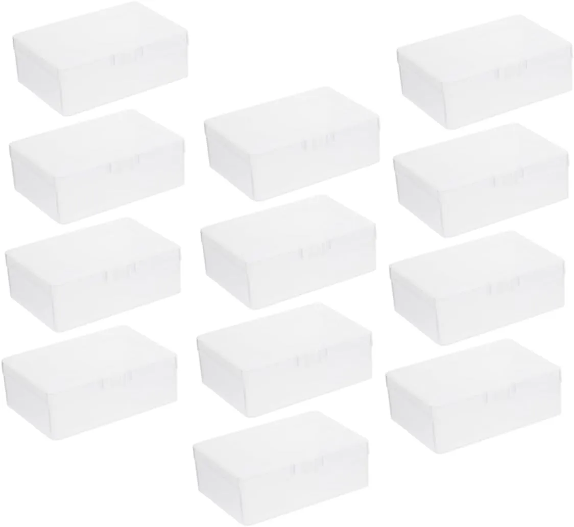Material for Travel and Organization 12pcs Transparent Card Storage Box Compact and Stackable weave minimalist backward republic glacial mingle Playing Card Holder 