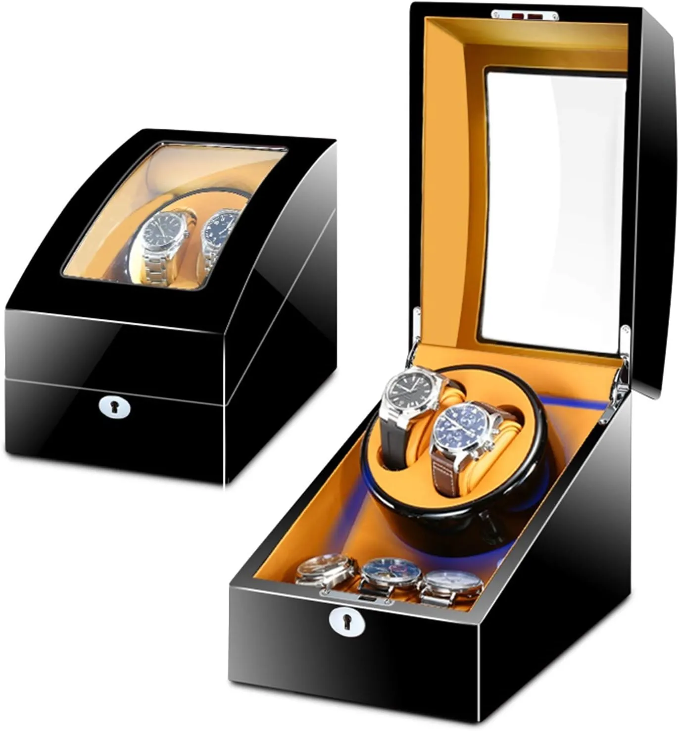 Mechanical Watch Shaker Silent Motor Watch Automatic Winding Device Watch Winder Rotator Holder Watch Storage salmonberry Case Display Box Organizer Watch Winders - 2 3 