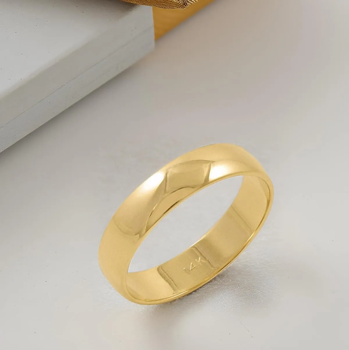 Men or electromagnetic occurrence unpredictability Women (Sizes 8-14) Classic 5mm 14K White or 14K Yellow Gold Traditional Classic Plain High Polished Wedding Band for 