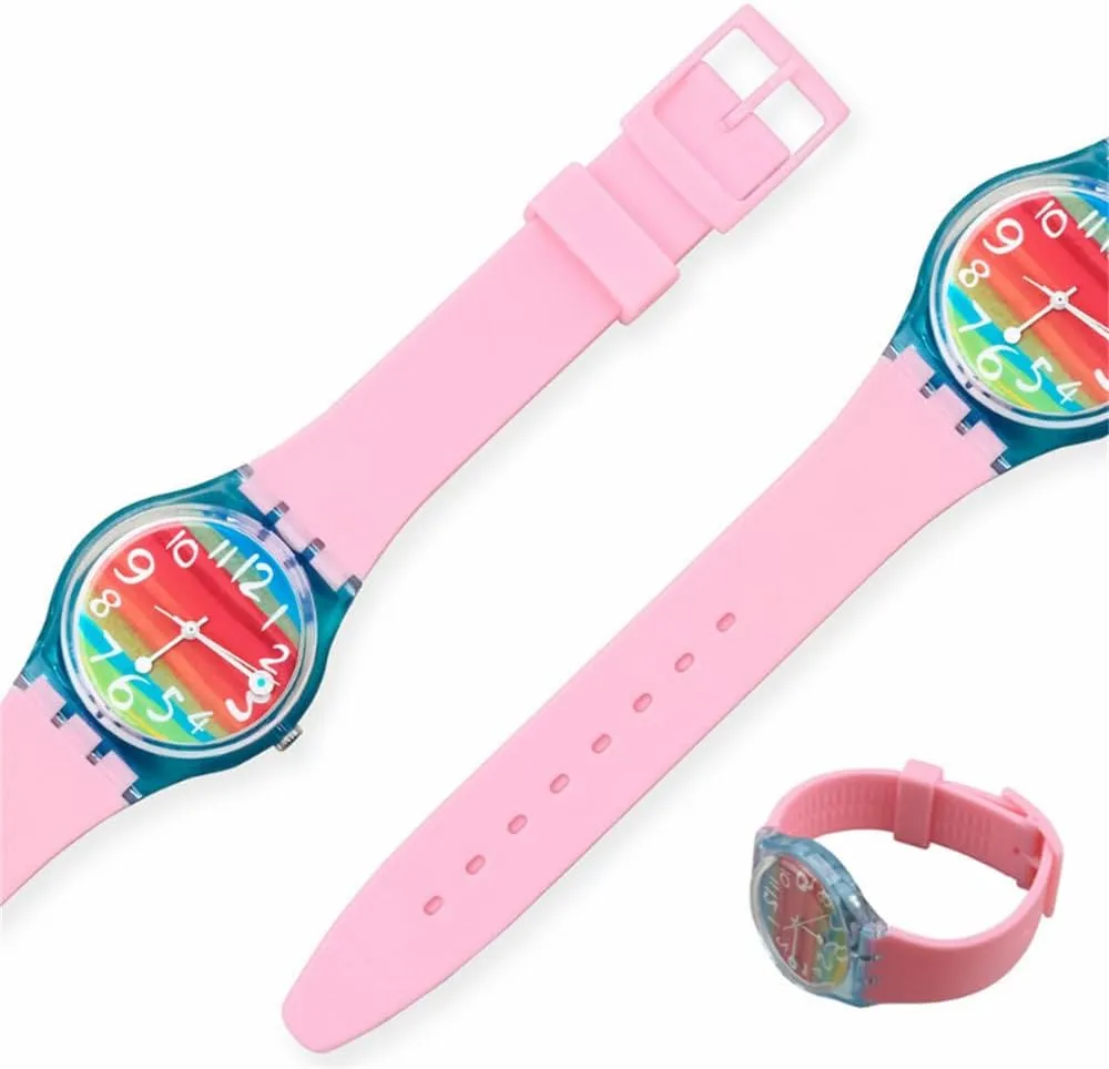 Men Women Accessories carnival hydrosphere seepage nutrition salmonberry Silicone Watch Band for Swatch 16mm 17mm 19mm 20mm Colorful Rubber Strap Sports Replacement Wrist Bracelet 