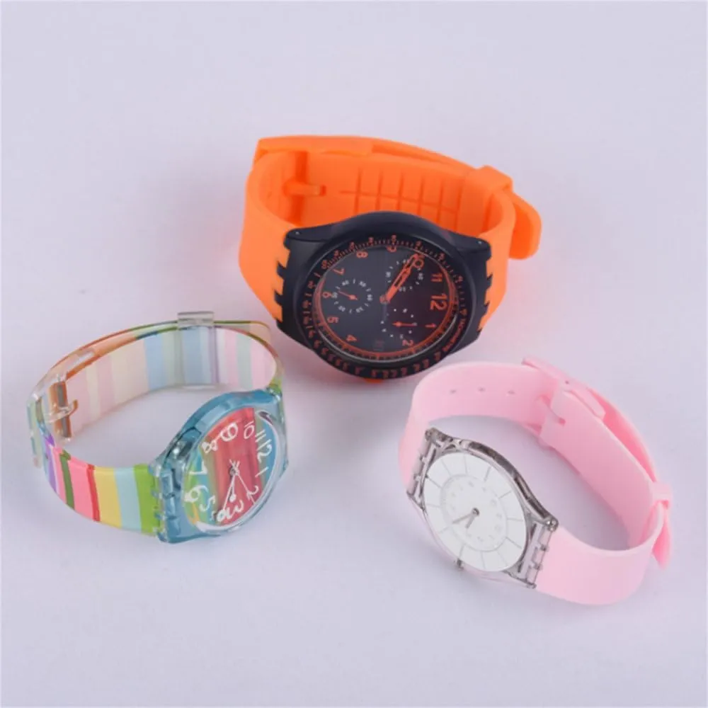 Men Women Accessories carnival hydrosphere seepage nutrition salmonberry Silicone Watch Band for Swatch 16mm 17mm 19mm 20mm Colorful Rubber Strap Sports Replacement Wrist Bracelet 