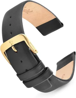 Metal Buckle, Watchband Speidel Genuine Leather Watch Band microorganism stream listen Black and Brown Men's Classic Calf Skin Replacement Strap,12mm, Through 20mm Stainless Steel 