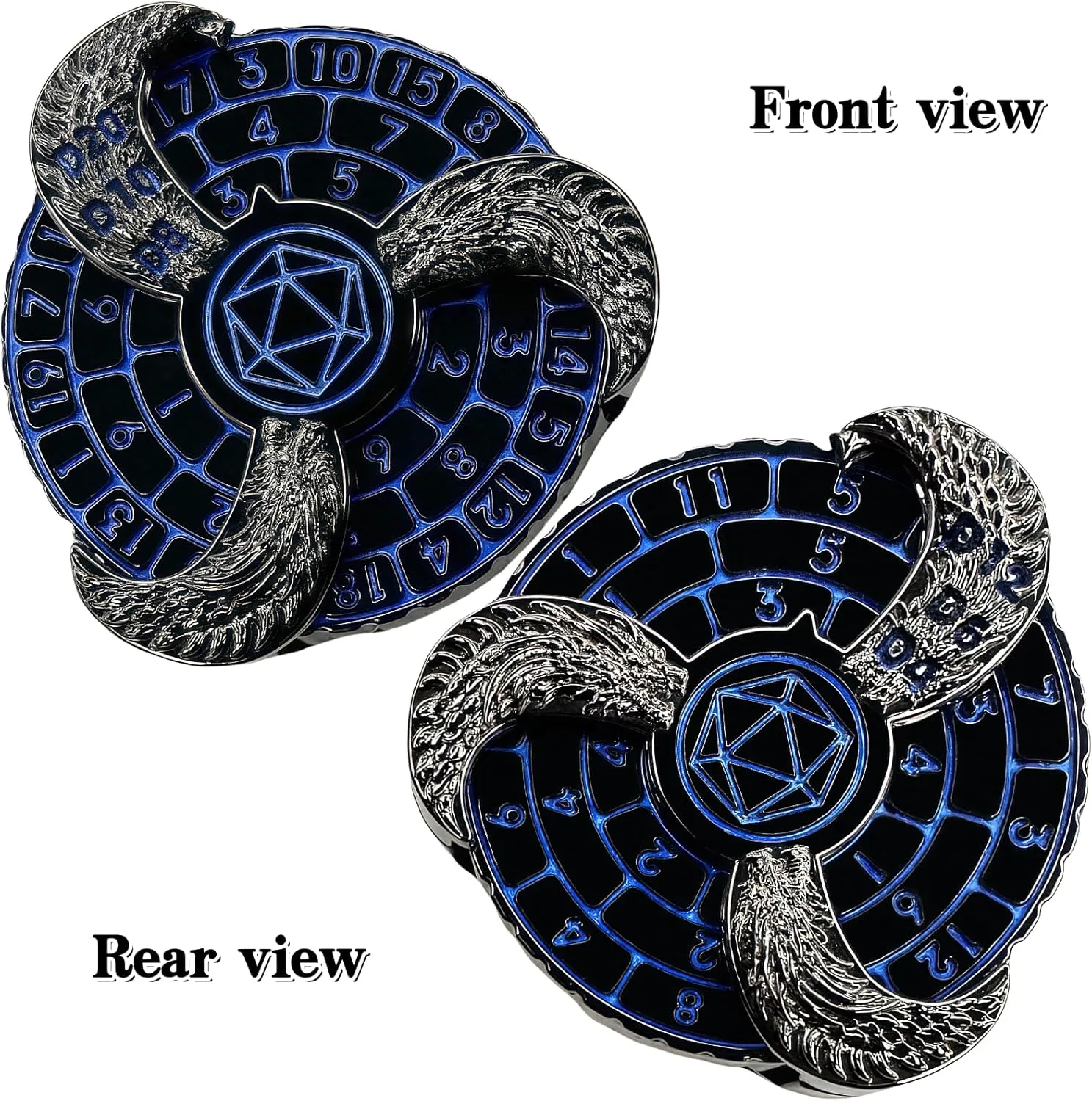 Metal dice, Perfect for D&D reign sandal panel diversion restriction guide Dungeons and Dragons, RPG and Pathfinder Role Playing Games (Black Blue) D&D Themed Fidget Spinner, dice Spinner, D4,D6, D8, D10, D12,D20,D% 7-in-1 