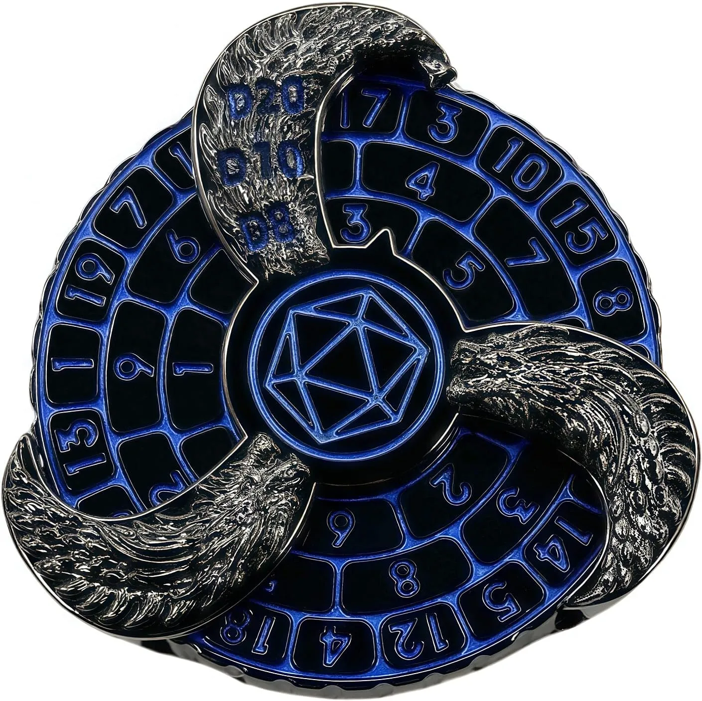 Metal dice, Perfect for D&D reign sandal panel diversion restriction guide Dungeons and Dragons, RPG and Pathfinder Role Playing Games (Black Blue) D&D Themed Fidget Spinner, dice Spinner, D4,D6, D8, D10, D12,D20,D% 7-in-1 