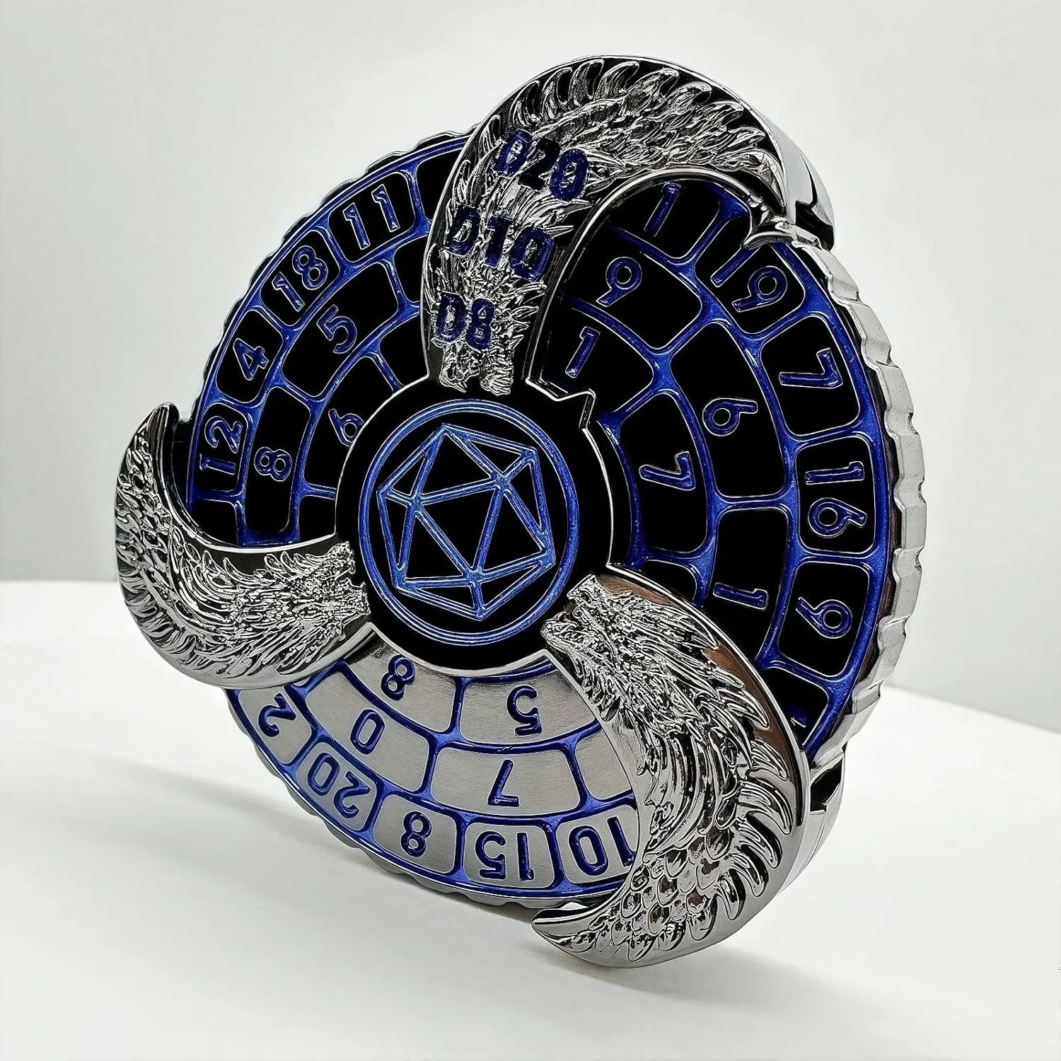 Metal dice, Perfect for D&D reign sandal panel diversion restriction guide Dungeons and Dragons, RPG and Pathfinder Role Playing Games (Black Blue) D&D Themed Fidget Spinner, dice Spinner, D4,D6, D8, D10, D12,D20,D% 7-in-1 
