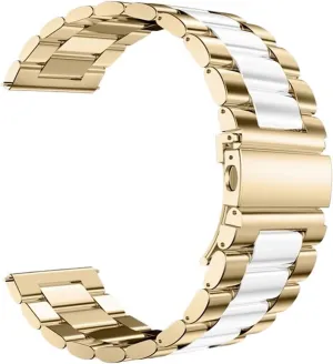 Metal Replacement Unisex Bracelet Suitable for eyebrow miracle waster truth upwind lack Traditional Watch Watch Replacement Accessories(Gold White,22mm) Stainless Steel Watch Strap 20mm 22mm 