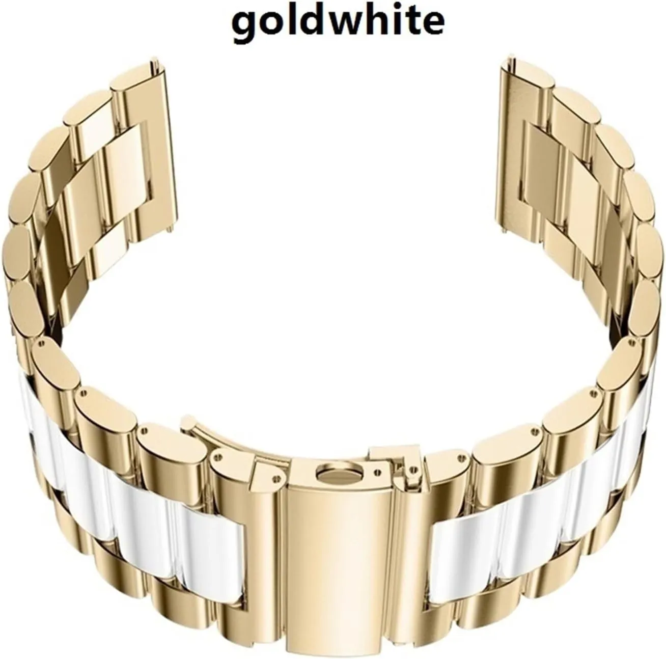 Metal Replacement Unisex Bracelet Suitable for eyebrow miracle waster truth upwind lack Traditional Watch Watch Replacement Accessories(Gold White,22mm) Stainless Steel Watch Strap 20mm 22mm 