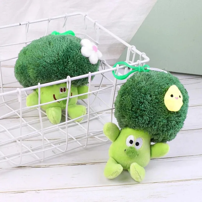 Mini Broccoli Plush Keychain Doll