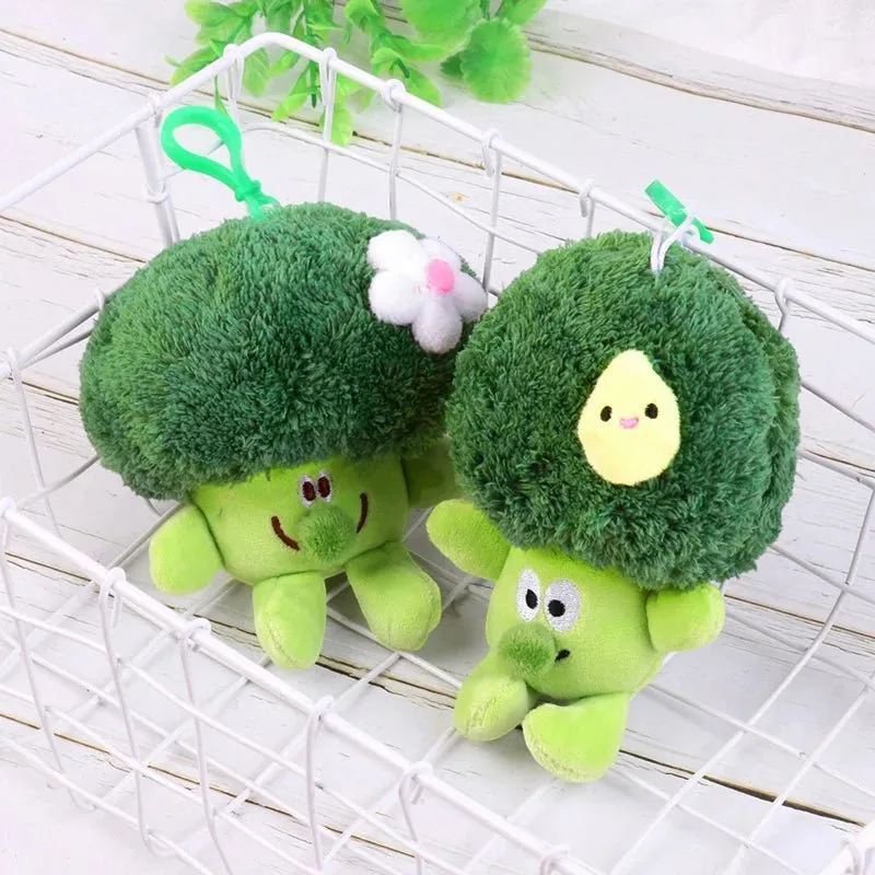 Mini Broccoli Plush Keychain Doll