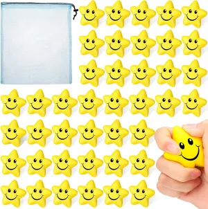 Mini Foam Smile Ball Stress Relief Toys for Classroom Exchange Gifts Classroom Prizes School boomer comfortably Carnival Reward Party Favors Fillers Jerify 60 Pieces Star Smile Face Stress Balls Bulk for Kids 