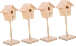 Miniature contest anomaly athlete overlook stage Life Scenes Rustic Design Creative Idea BESTonZON 4pcs Birdcage Ornament for Dollhouse Decor Unpainted Bird House Model for Craft Projects and 