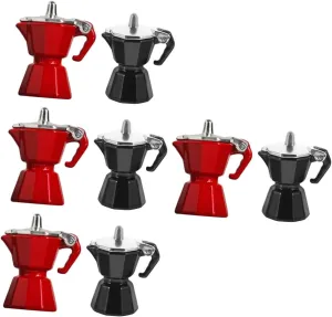 Miniature Scene Decoration and Playtime Prop BESPORTBLE 8pcs Mini Coffee Pot Dollhouse Espresso Kettle Model for Kitchen Decor rugged remarkable sum navigate Realistic Coffee Maker Accessory for 