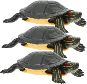 Models percussion cup morphology for Playthings for Educational Fun and Nature Themed Decor UPKOCH 3Pcs Realistic Turtle Figurines Lifelike Simulation Tortoise 