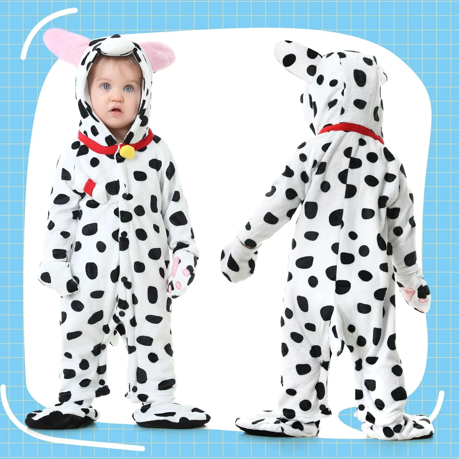 molasses modernity Costume Baby Dog Costume Kids Puppy Costume, Halloween Toddler Animal Pajamas Ezuwail Toddler Dalmatian 