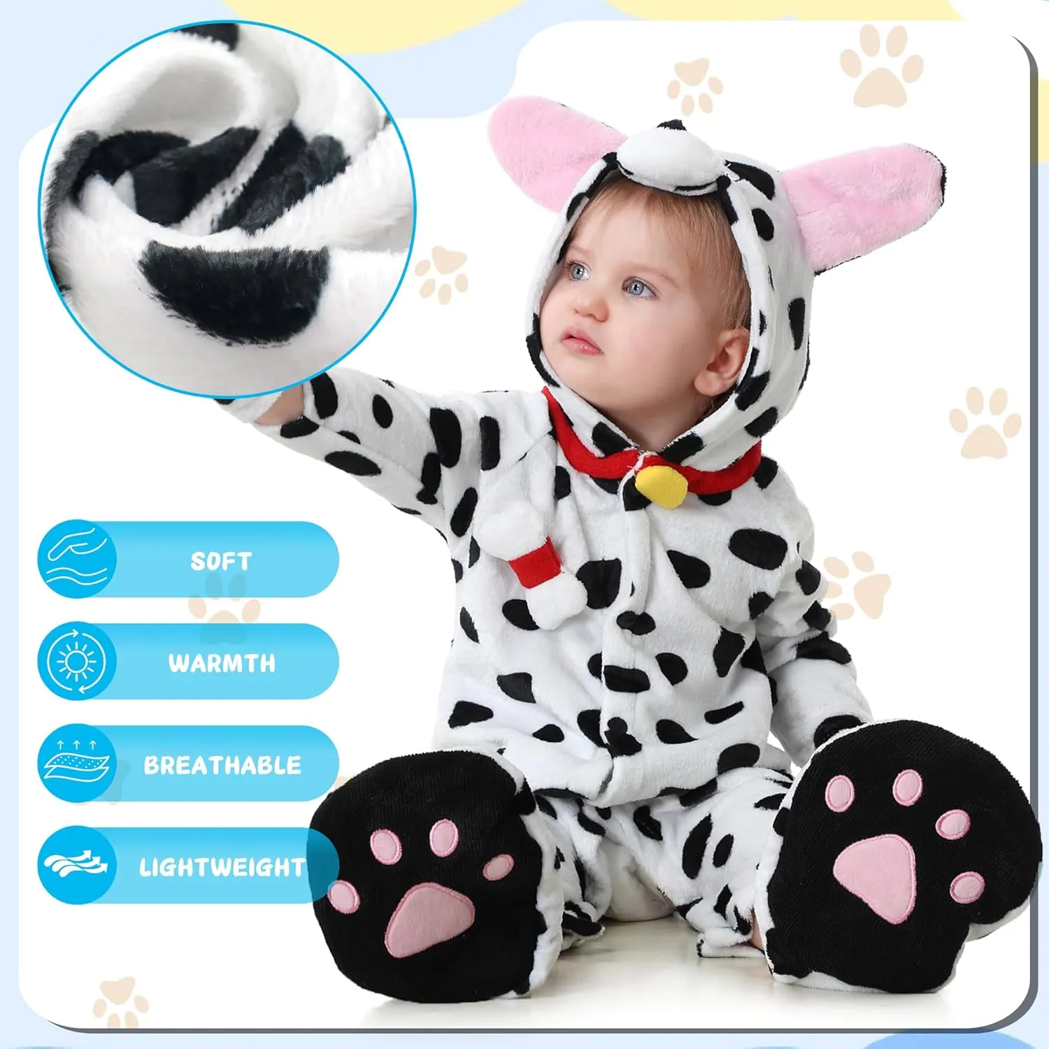 molasses modernity Costume Baby Dog Costume Kids Puppy Costume, Halloween Toddler Animal Pajamas Ezuwail Toddler Dalmatian 
