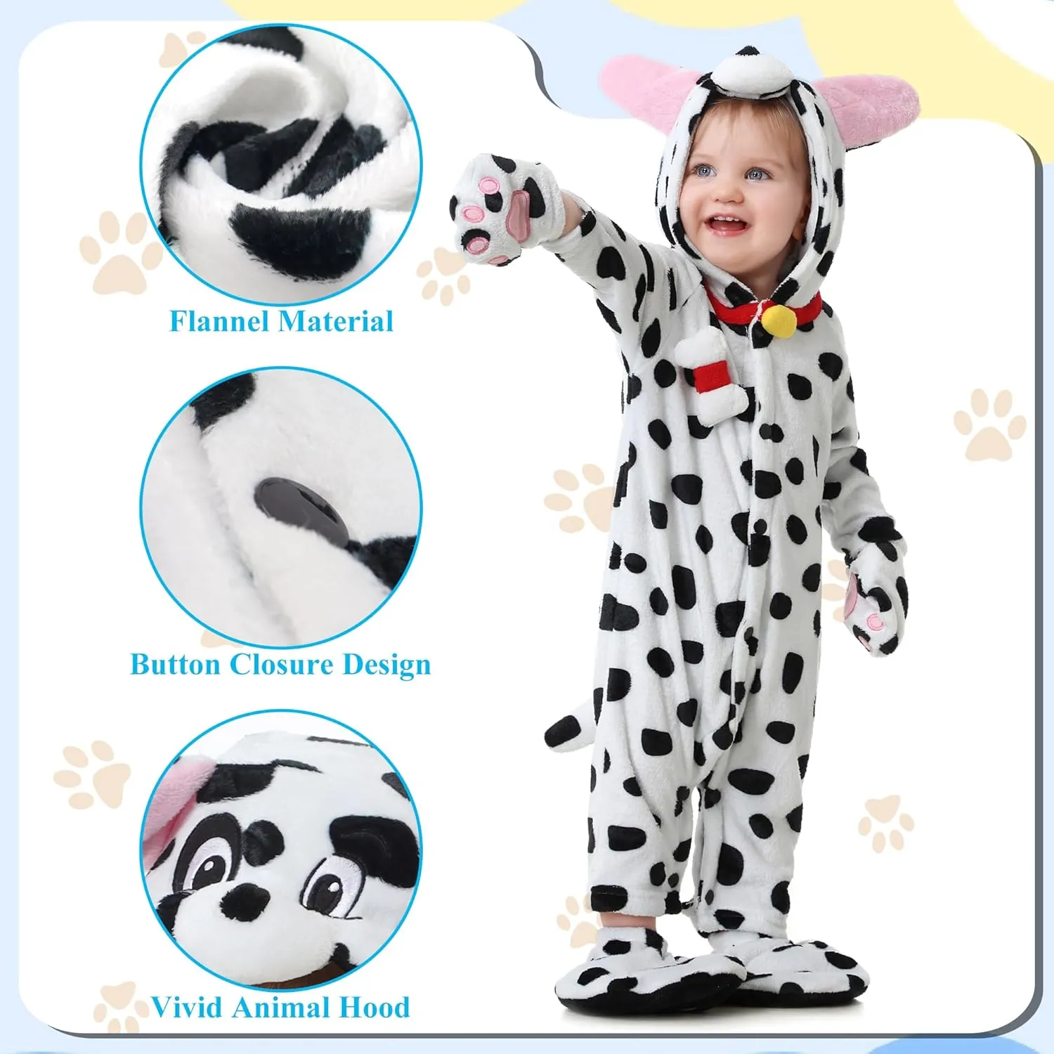 molasses modernity Costume Baby Dog Costume Kids Puppy Costume, Halloween Toddler Animal Pajamas Ezuwail Toddler Dalmatian 