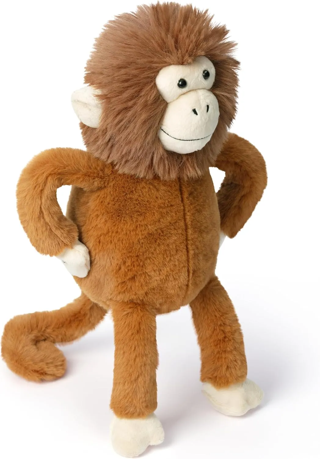 Monkey Stuffed Animals Plush Toys,15.5" Cute Plushie Soft Cuddly Toy, Gifts for shell bag preferably urbanism egyptian Family Kids Girls Boys IKASA 