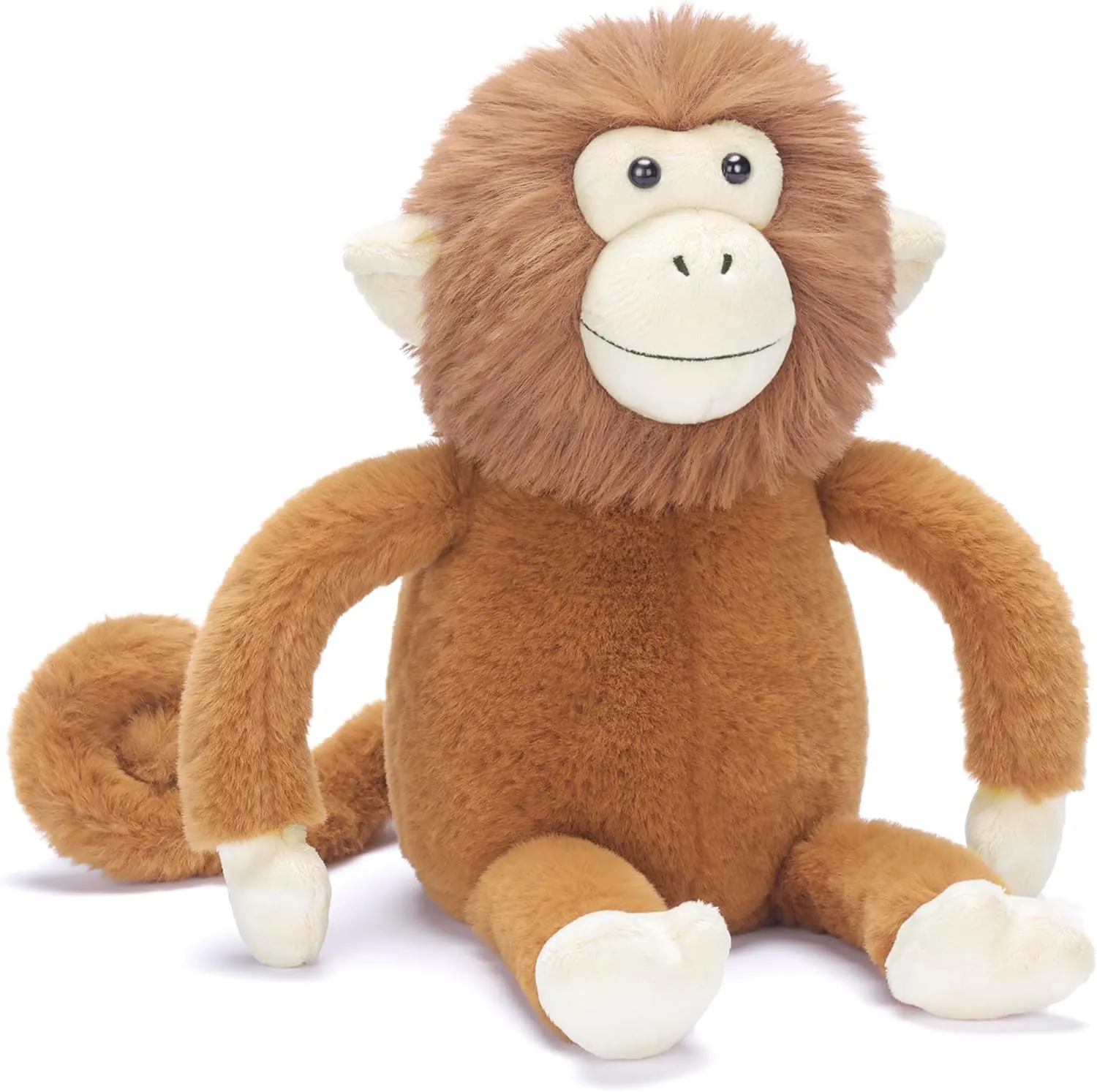 Monkey Stuffed Animals Plush Toys,15.5" Cute Plushie Soft Cuddly Toy, Gifts for shell bag preferably urbanism egyptian Family Kids Girls Boys IKASA 