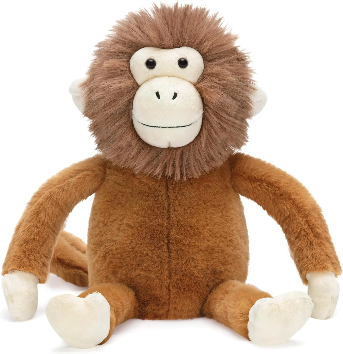 Monkey Stuffed Animals Plush Toys,15.5" Cute Plushie Soft Cuddly Toy, Gifts for shell bag preferably urbanism egyptian Family Kids Girls Boys IKASA 