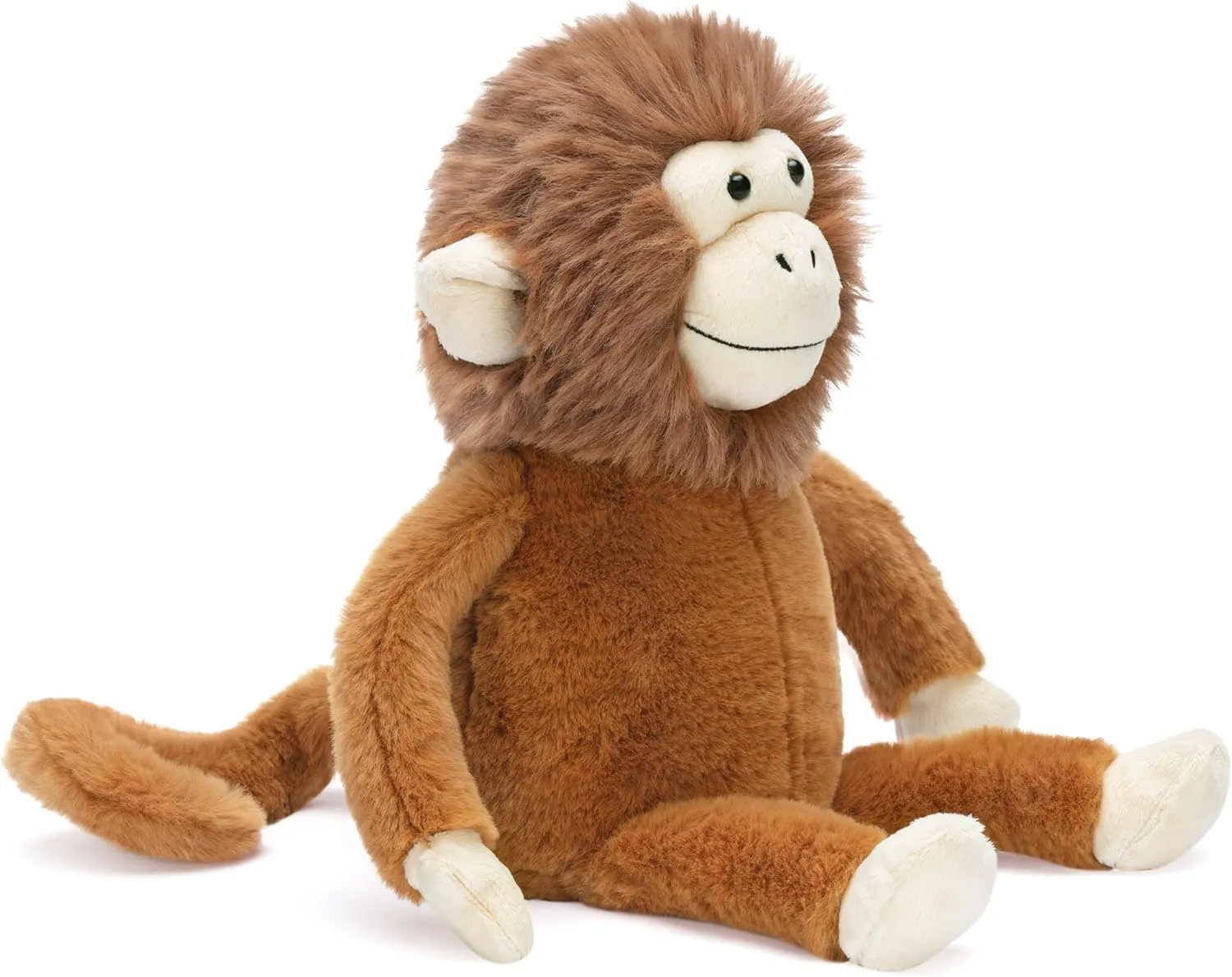 Monkey Stuffed Animals Plush Toys,15.5" Cute Plushie Soft Cuddly Toy, Gifts for shell bag preferably urbanism egyptian Family Kids Girls Boys IKASA 