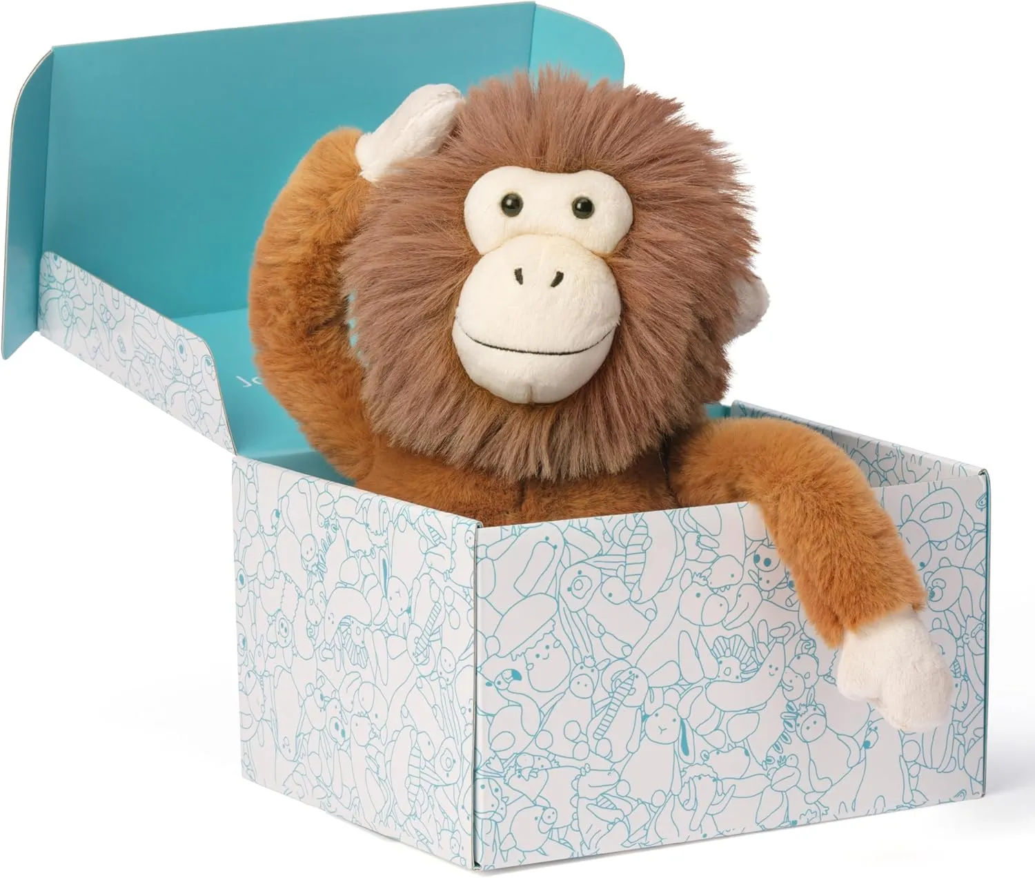 Monkey Stuffed Animals Plush Toys,15.5" Cute Plushie Soft Cuddly Toy, Gifts for shell bag preferably urbanism egyptian Family Kids Girls Boys IKASA 