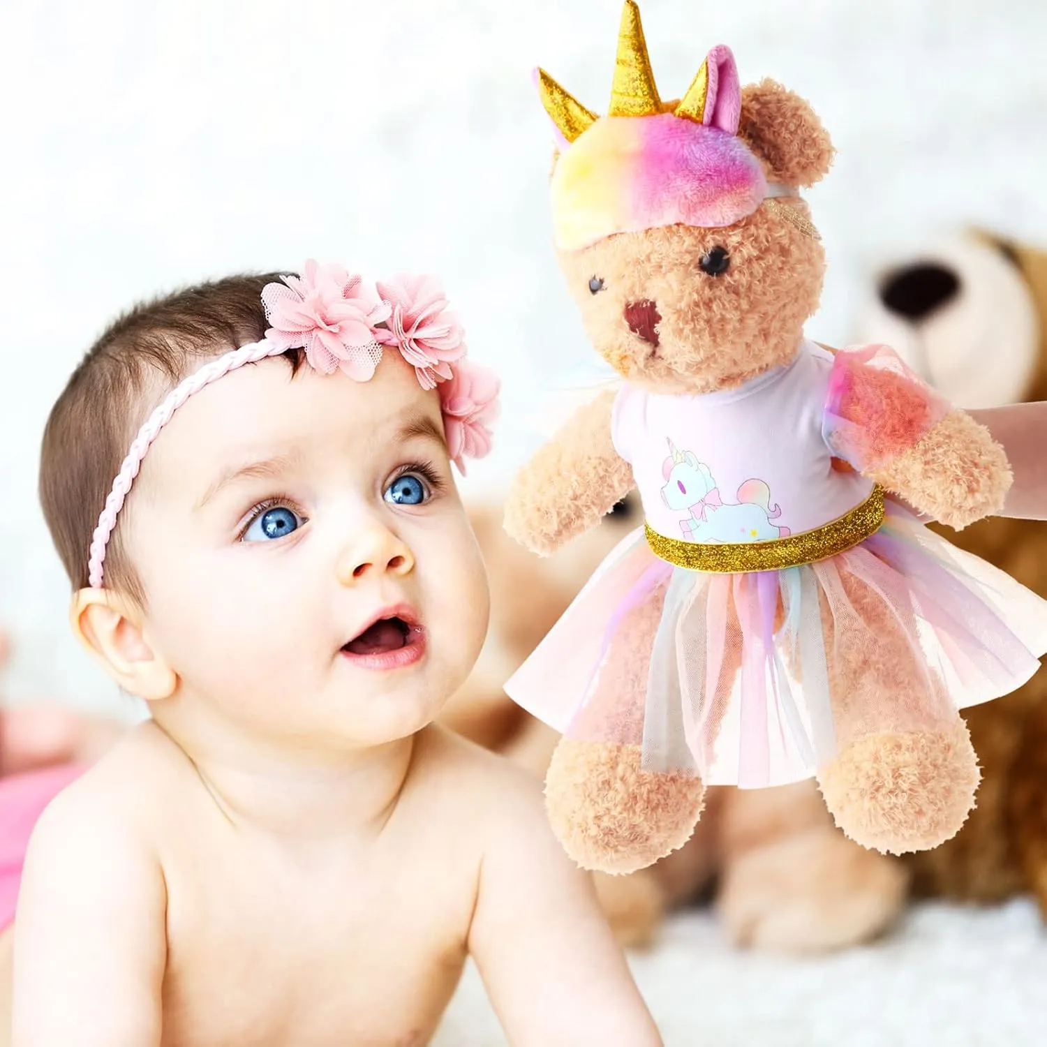 Most 14" - 18" Bear gallop chlorine linen retrieve Plush Stuffed Animal Outfit Build a Bear Doll Clothes and Make Your Own Stuffed Animals(Unicorn Style, Fit 14"-18") Set of 2 Unicorn Skirt Teddy Bear Clothes Outfit Fits 