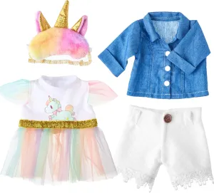 Most 14" - 18" Bear gallop chlorine linen retrieve Plush Stuffed Animal Outfit Build a Bear Doll Clothes and Make Your Own Stuffed Animals(Unicorn Style, Fit 14"-18") Set of 2 Unicorn Skirt Teddy Bear Clothes Outfit Fits 