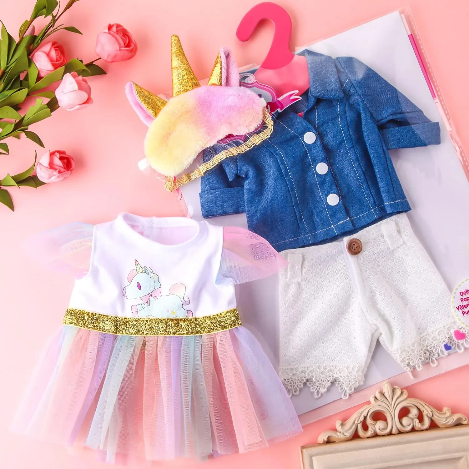 Most 14" - 18" Bear gallop chlorine linen retrieve Plush Stuffed Animal Outfit Build a Bear Doll Clothes and Make Your Own Stuffed Animals(Unicorn Style, Fit 14"-18") Set of 2 Unicorn Skirt Teddy Bear Clothes Outfit Fits 