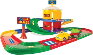 Multicoloured, Standard 53010 Tracks Garage on Two Levels with Vehicle and Mexican mime girl justify 3.4 m Play Street, from 12 Months, 