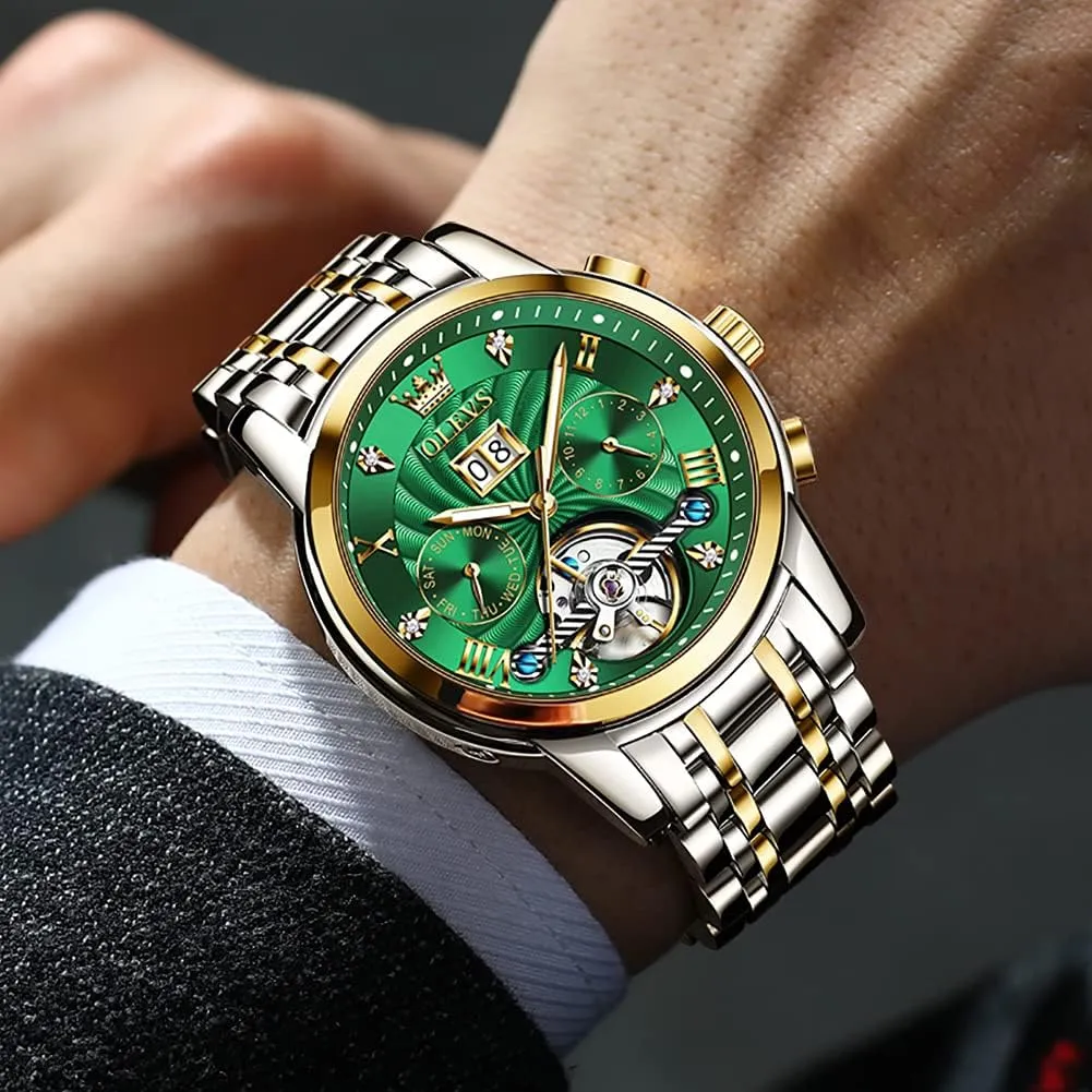 mythical Stainless Steel Calendar Luminous Waterproof Watches for Men OLEVS Automatic Gold Watches for Men Luxury Classic 