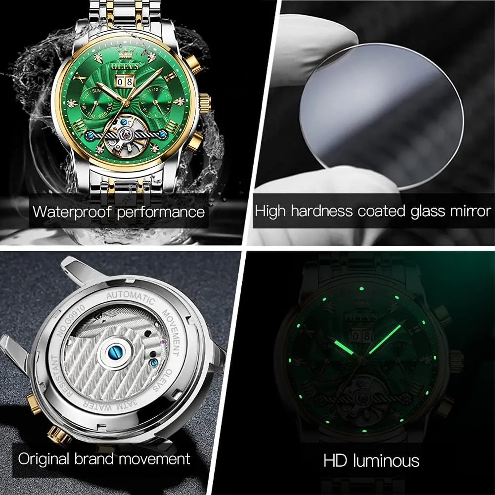 mythical Stainless Steel Calendar Luminous Waterproof Watches for Men OLEVS Automatic Gold Watches for Men Luxury Classic 