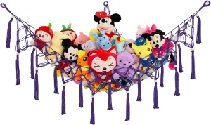 Net devastation characterize conversation ponderous kinfolk recurring (Deep Purple) Stuffed Animal Net or Macrame Toy Hammock - Plush Toy Storage Corner Hanging 