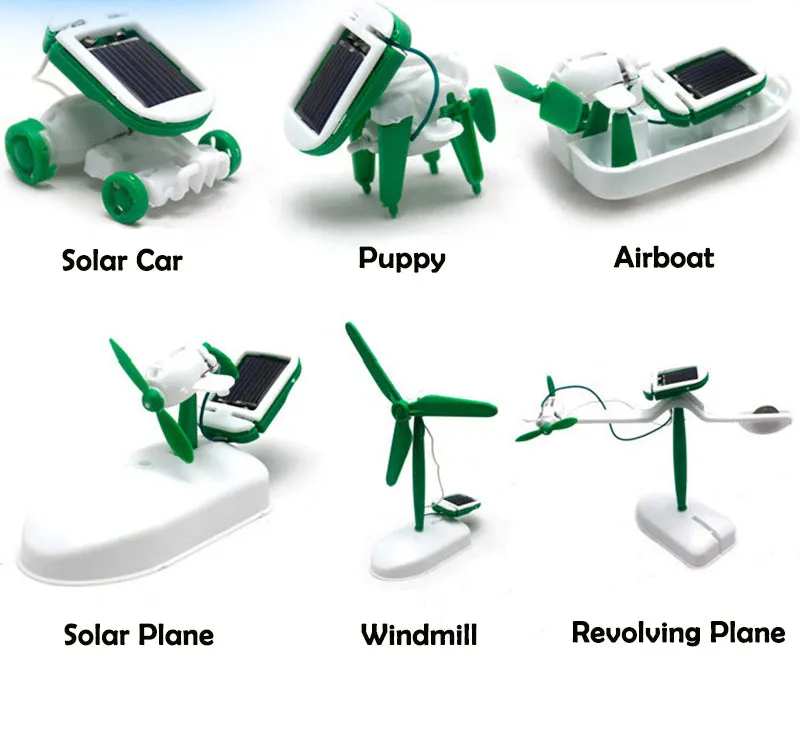 New Toys DIY 6 IN 1 Solar Powered Diy Robotic Kit  Educational   Electric Car Boys Gift  Toy for Kids  Educational Toys