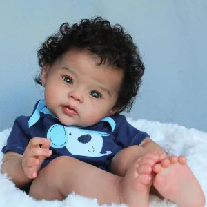 Newborn Boy Weighted Soft Body with Accessories Gift Set for Girls Boy Age 3  CHAREX Reborn Baby Dolls - 20 inch Reborn Baby Dolls African American, bury song Lifelike 