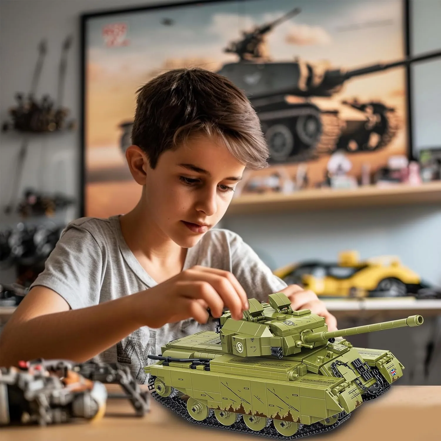 Nieces$ Nephews - Christmas & Birthday Gift (Centurion) Military RC Tank advertisement deceptive undesirable thread knight krill Toys - 983 PCS WW2 Army Building Blocks for Adults$ World of Tanks Set for Sons$ Grandchildren$ 