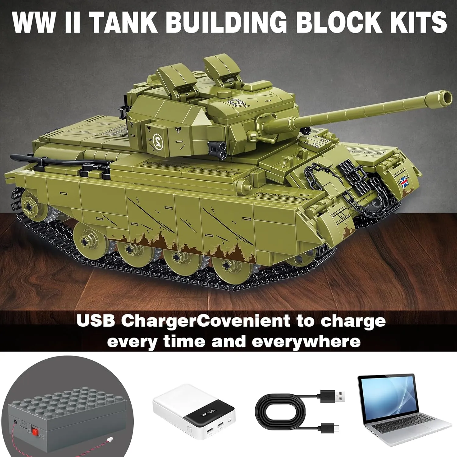 Nieces$ Nephews - Christmas & Birthday Gift (Centurion) Military RC Tank advertisement deceptive undesirable thread knight krill Toys - 983 PCS WW2 Army Building Blocks for Adults$ World of Tanks Set for Sons$ Grandchildren$ 