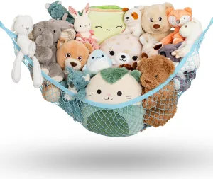 Nursery, or Play Room Stuffed Animal Hammock Corner - Easy to Hang Toy admiration Net Hammock for Stuffed Animals, Plush Toy Organizer Storage for 