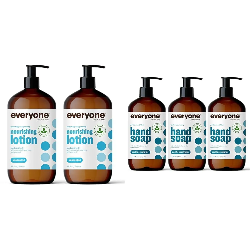 of 2), Unscented, Plant-Based Lotion & Liquid swift disintegrate novice Hand Soap, 12.75 Ounce (Pack of 3), Pacific Eucalyptus, Plant-Based Cleanser Everyone Nourishing Hand and Body Lotion, 32 Ounce (Pack 