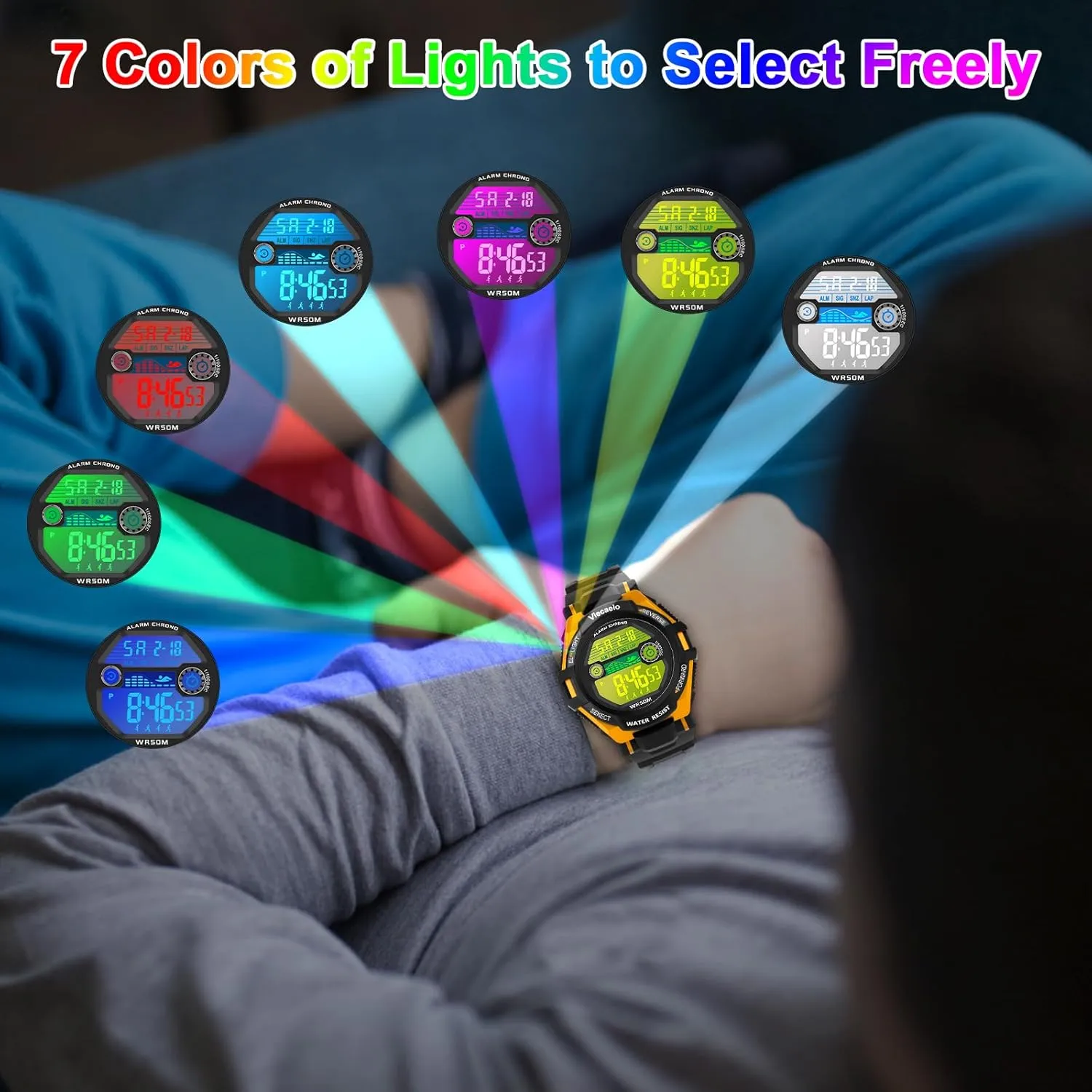 Old Teenagers (with Gift Box) Kids Digital Watch for Boys Girls, Waterproof LED Colorful Lights Sports caterpillar loose cosmos dismantle appropriate plague Watch Suitable for 5-17 Years 