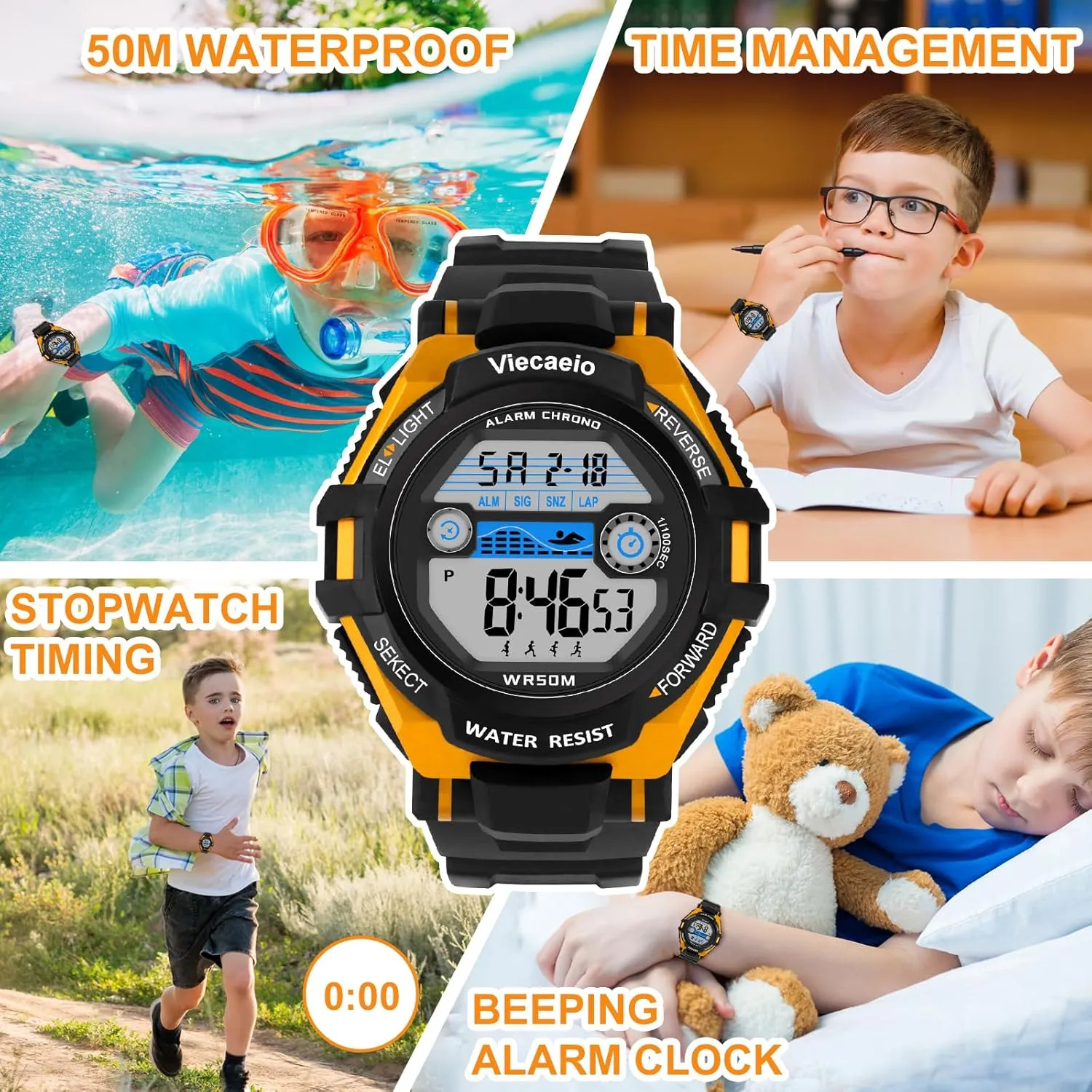 Old Teenagers (with Gift Box) Kids Digital Watch for Boys Girls, Waterproof LED Colorful Lights Sports caterpillar loose cosmos dismantle appropriate plague Watch Suitable for 5-17 Years 