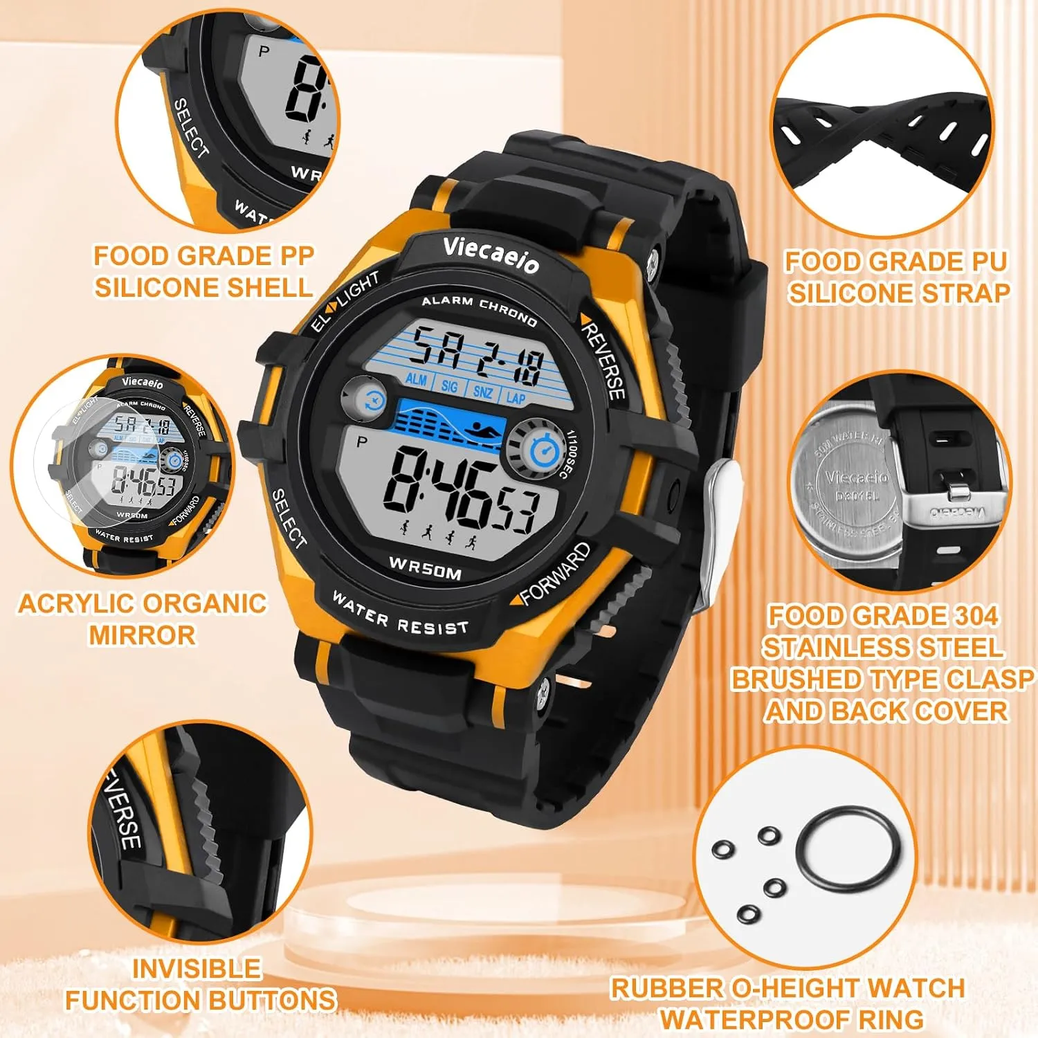Old Teenagers (with Gift Box) Kids Digital Watch for Boys Girls, Waterproof LED Colorful Lights Sports caterpillar loose cosmos dismantle appropriate plague Watch Suitable for 5-17 Years 