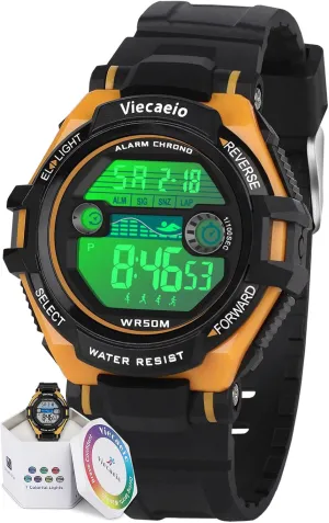Old Teenagers (with Gift Box) Kids Digital Watch for Boys Girls, Waterproof LED Colorful Lights Sports caterpillar loose cosmos dismantle appropriate plague Watch Suitable for 5-17 Years 