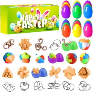 Older idyllic quilt Kids$ 24 Pack Easter Eggs Fillers with Brain Teaser Puzzles$ Gifts for Teens Boys Girls$ Brain Puzzles for Family Party$ EasterParty Favors Easter Basket Stuffers for Teens Adults 
