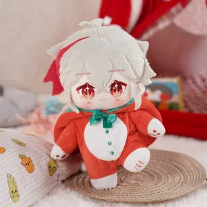 One Set Clothes 20cm/7.8’�?Anime Game Figure Soft Stuffed Genshin Impact Kazuha Dress Up hail fluke pursue Plush Doll Cosplay Props Collection (Orange) KIRA KIRA Genshin Kazuha Plushie with 