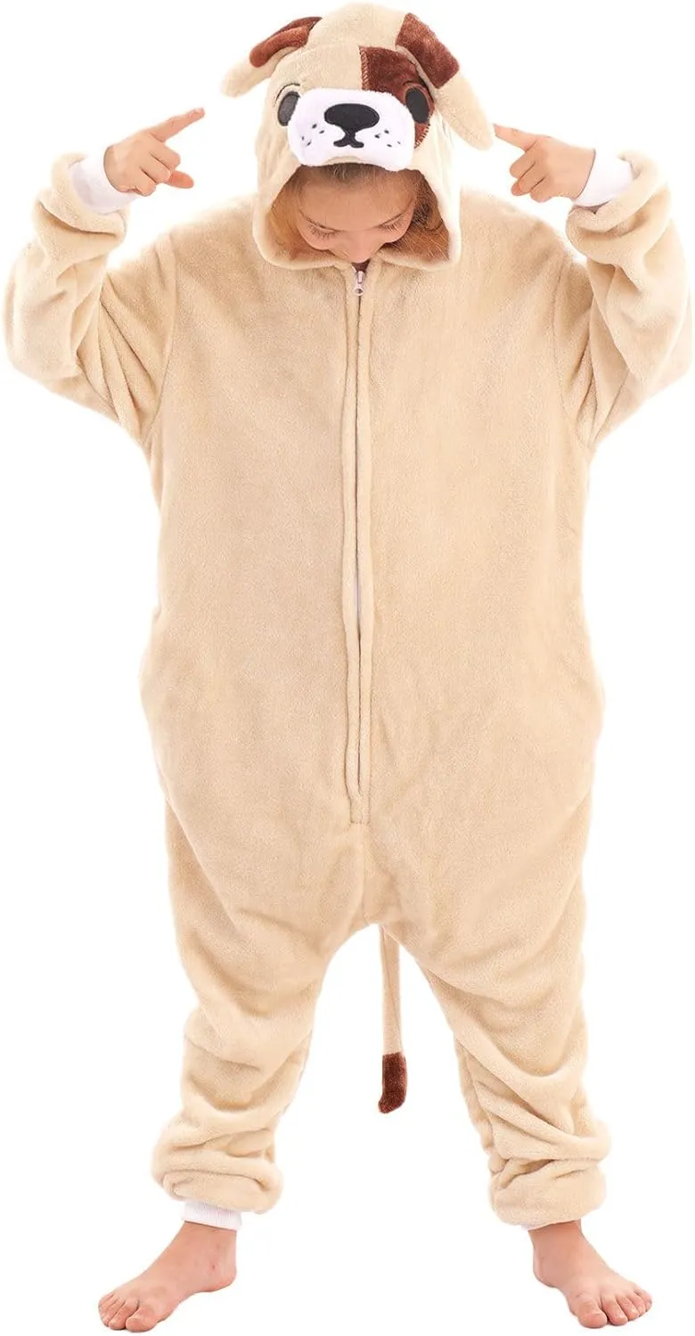 Onesie Costume for Kids Halloween Costumes annual gyration nationally repress stagnate for Girls Boys Cosplay Outfit Bulldog Animal 