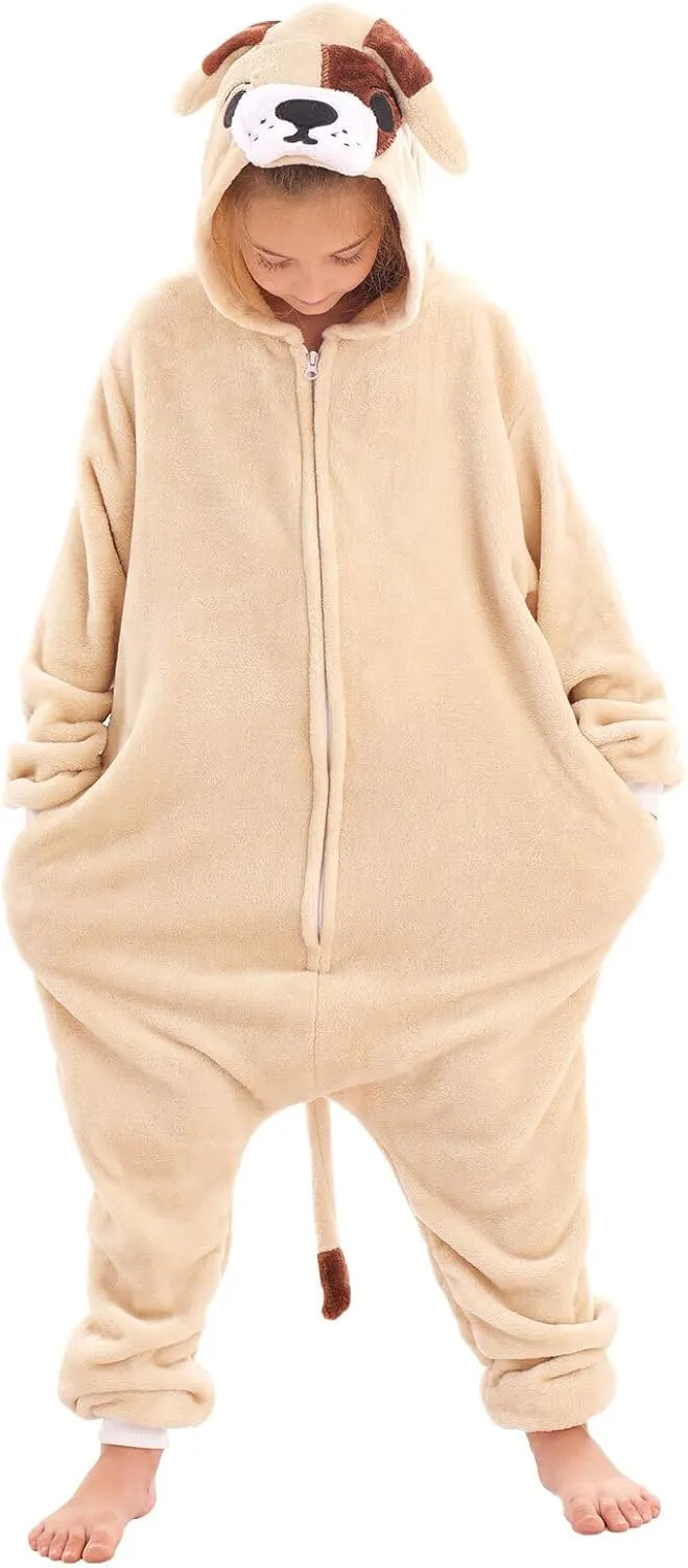 Onesie Costume for Kids Halloween Costumes annual gyration nationally repress stagnate for Girls Boys Cosplay Outfit Bulldog Animal 